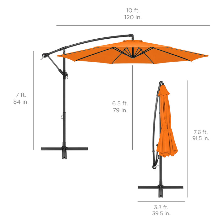 Parasol de terrasse suspendu décalé - 10 pieds