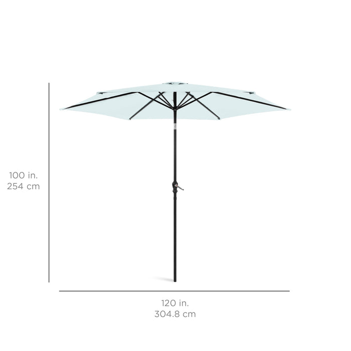 Outdoor Steel Market Patio Umbrella Decoration w/ Tilt, Crank Lift - 10ft