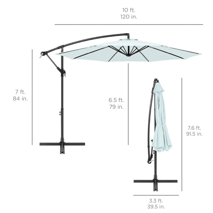 Parasol de terrasse suspendu décalé - 10 pieds