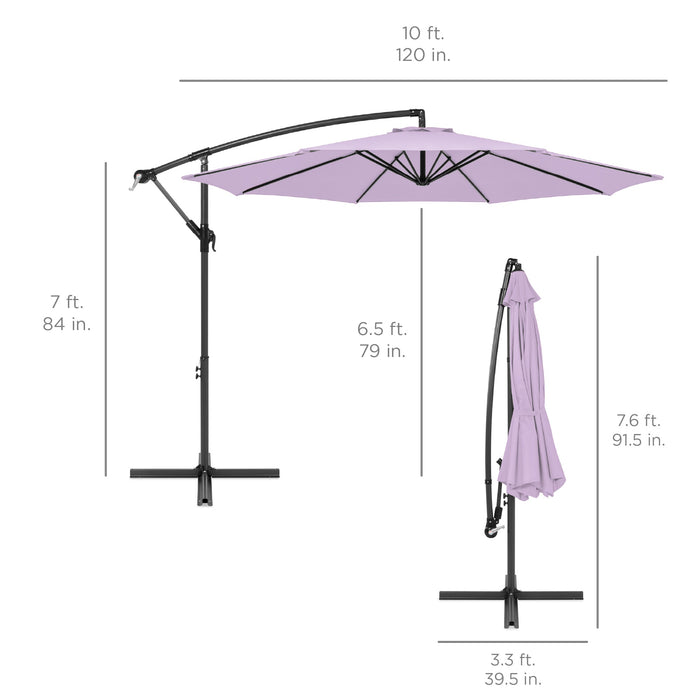 Parasol de terrasse suspendu décalé - 10 pieds