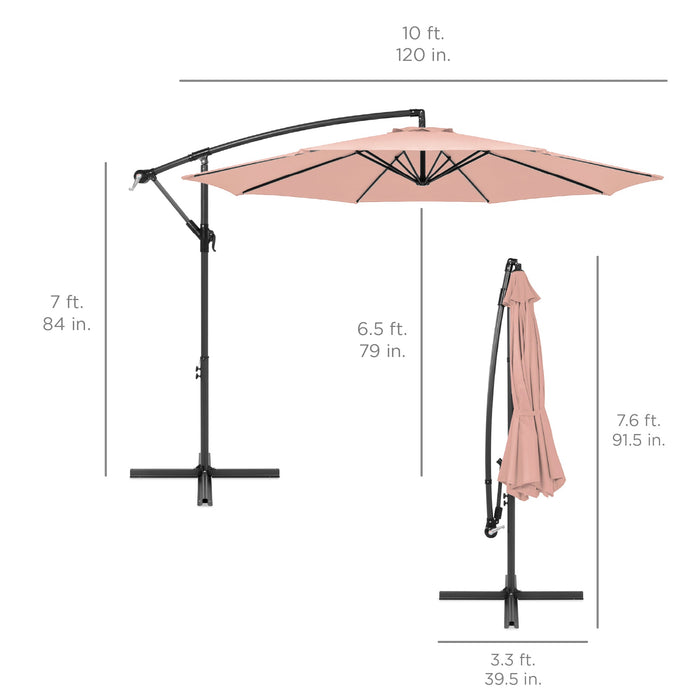 Parasol de terrasse suspendu décalé - 10 pieds