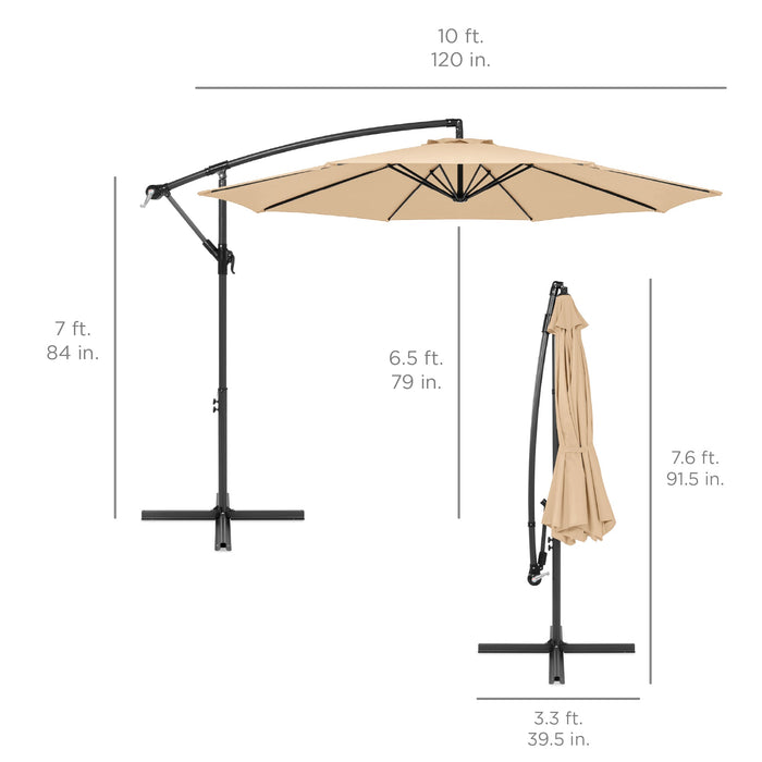 Parasol de terrasse suspendu décalé - 10 pieds