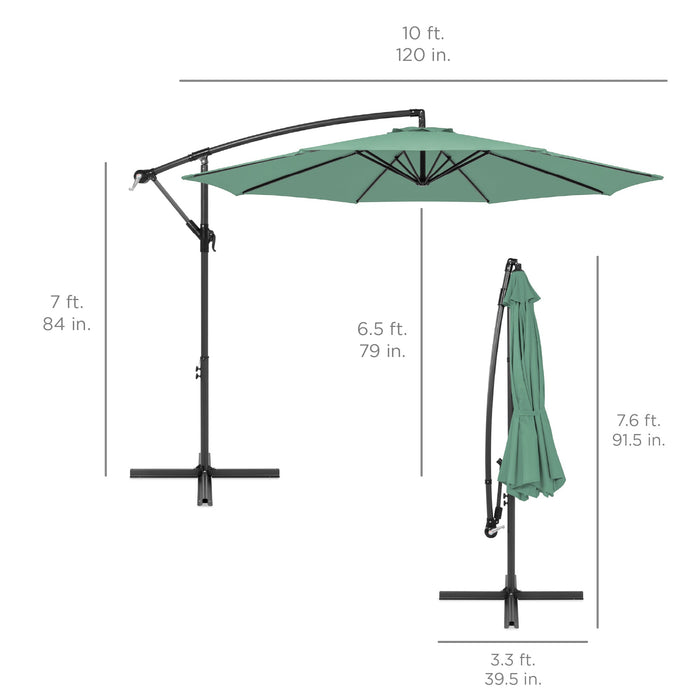 Parasol de terrasse suspendu décalé - 10 pieds