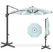 360-Degree Solar LED Cantilever Offset Patio Umbrella w/ Tilt - 10ft