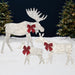 3-Piece Lighted 2D Christmas Moose Set Outdoor Decor w/ 195 LED Lights - 4ft