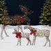 3-Piece Lighted 2D Christmas Moose Set Outdoor Decor w/ 195 LED Lights - 4ft