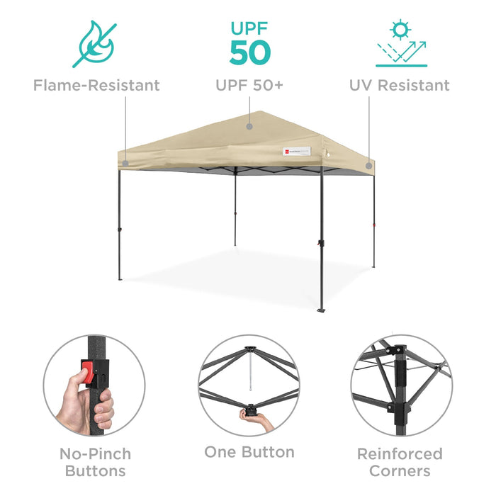 Auvent instantané à installation individuelle avec étui et 4 sacs de poids - 12 x 12 pieds