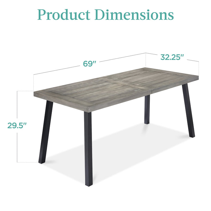 6-Person Indoor Outdoor Acacia Wood Dining Table