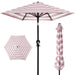 Outdoor Steel Striped Market Patio Umbrella w/ Tilt, Crank Lift - 10ft