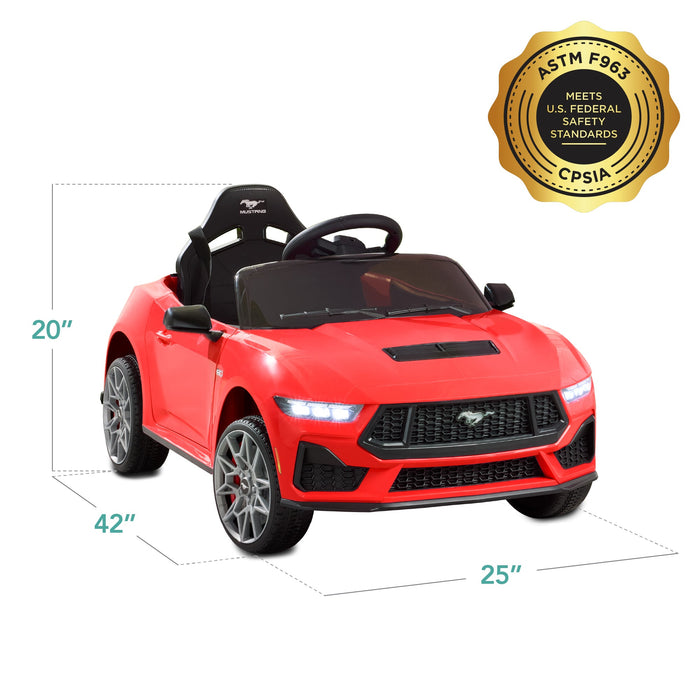 12V Kids Ride-On Car Officially Licensed Ford Mustang w/ Remote, 2 Speeds