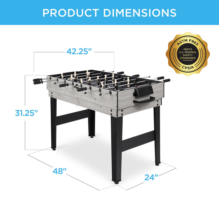 Ensemble de table de jeu 10 en 1 avec billard, baby-foot, ping-pong et échecs - 2 x 4 pieds