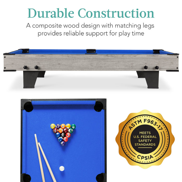 Ensemble de billard de table, table de jeu d'arcade avec 2 queues, sac de rangement - 40 pouces