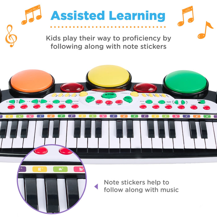 37-Key Kids Electric Keyboard w/ Microphone, Stool