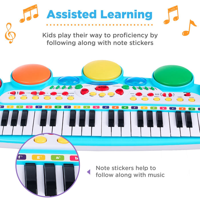 37-Key Kids Electric Keyboard w/ Microphone, Stool