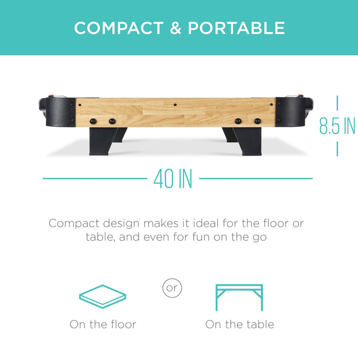 Table de jeu d'arcade Air Hockey avec 2 rondelles, 2 attaquants - 40 pouces