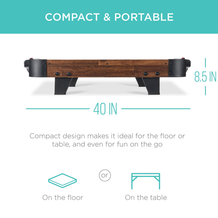 Table de jeu d'arcade Air Hockey avec 2 rondelles, 2 attaquants - 40 pouces