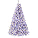 Pre-Lit Lavender Flocked Artificial Pine Christmas Tree w/ White Lights