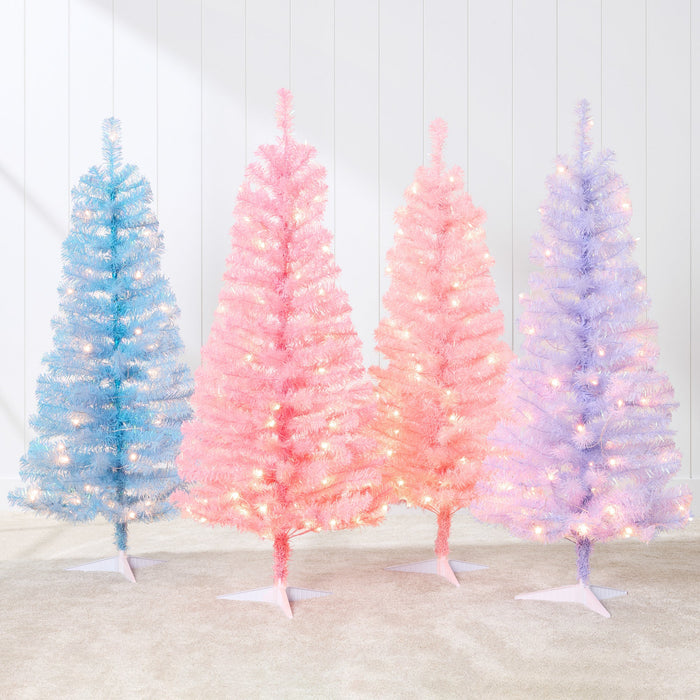 Prelit Colorful Mini Spruce Christmas Tree w/ LED Lights - 4ft