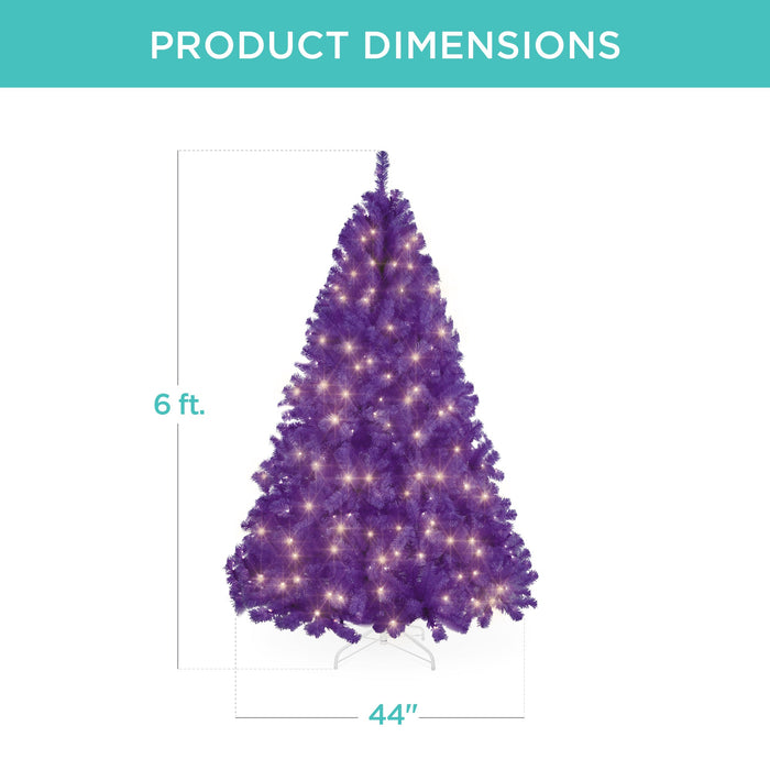 Pre-Lit Artificial Purple Christmas Tree w/ Incandescent Lights