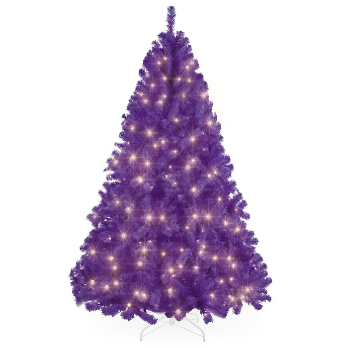 Pre-Lit Artificial Purple Christmas Tree w/ Incandescent Lights