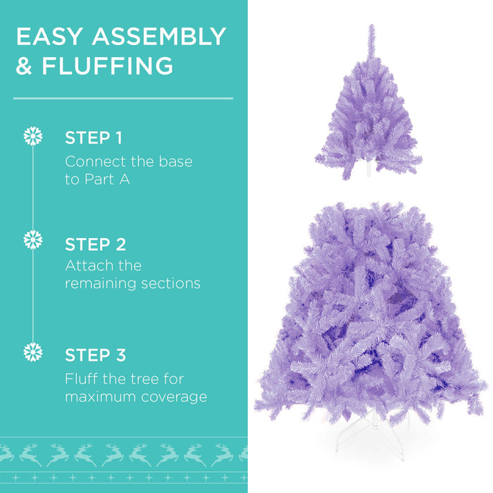 Pre-Lit Artificial Lavender Christmas Tree w/ Incandescent Lights