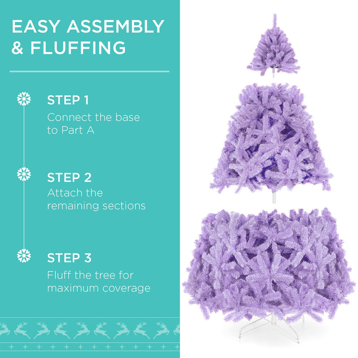 Pre-Lit Artificial Lavender Christmas Tree w/ Incandescent Lights