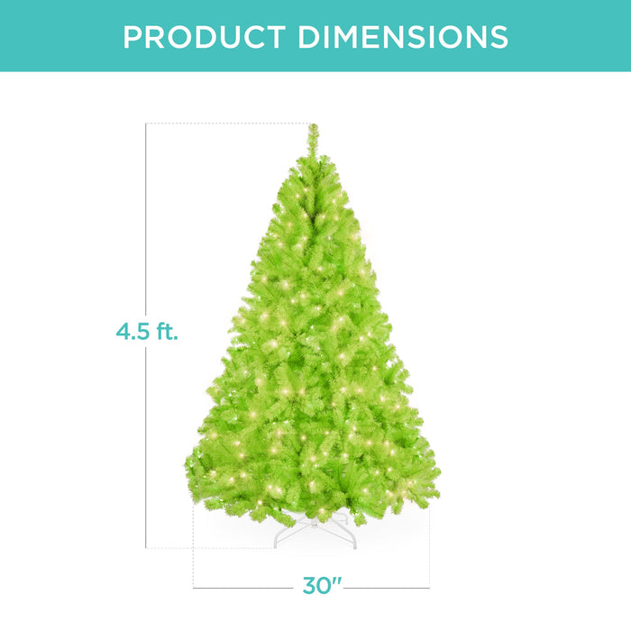 Sapin de Noël artificiel vert citron pré-éclairé avec lumières incandescentes