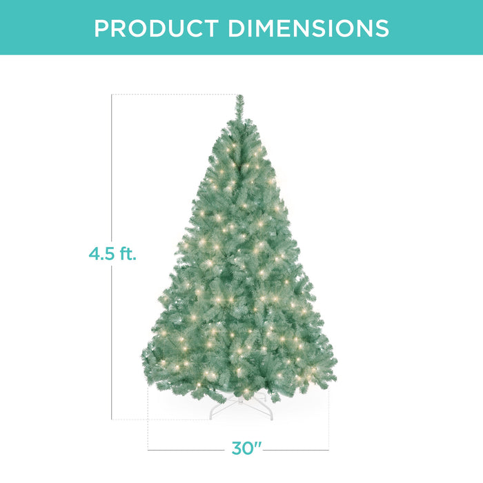 Sapin de Noël artificiel vert sauge pré-éclairé avec lumières incandescentes