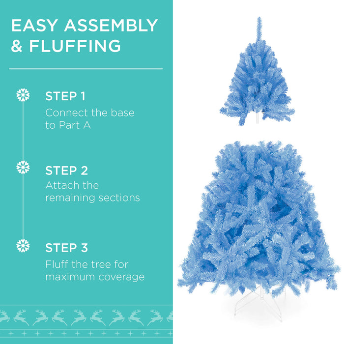 Pre-Lit Artificial Baby Blue Christmas Tree w/ Incandescent Lights