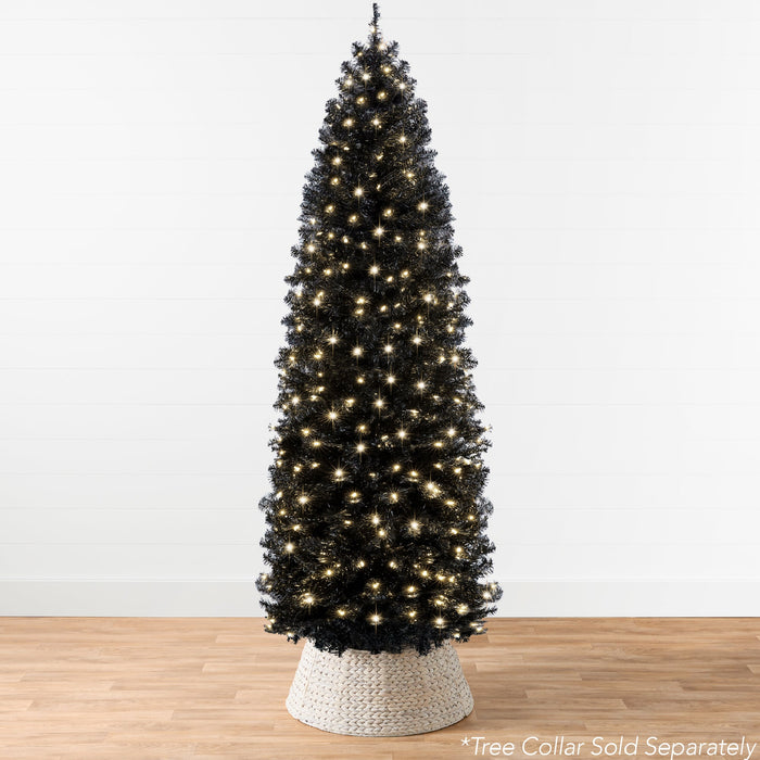 Sapin de Noël artificiel pré-éclairé en forme de crayon noir