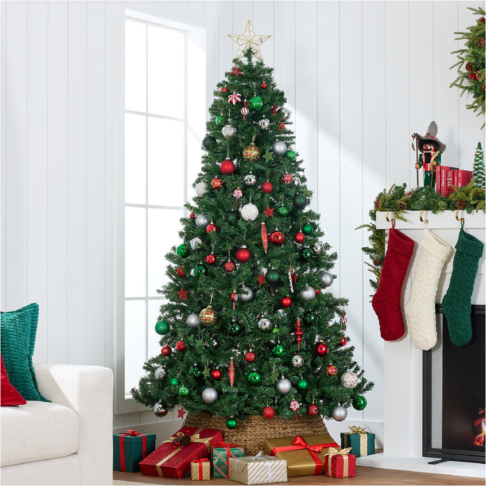 Premium Artificial Spruce Christmas Tree w/ Foldable Metal Base