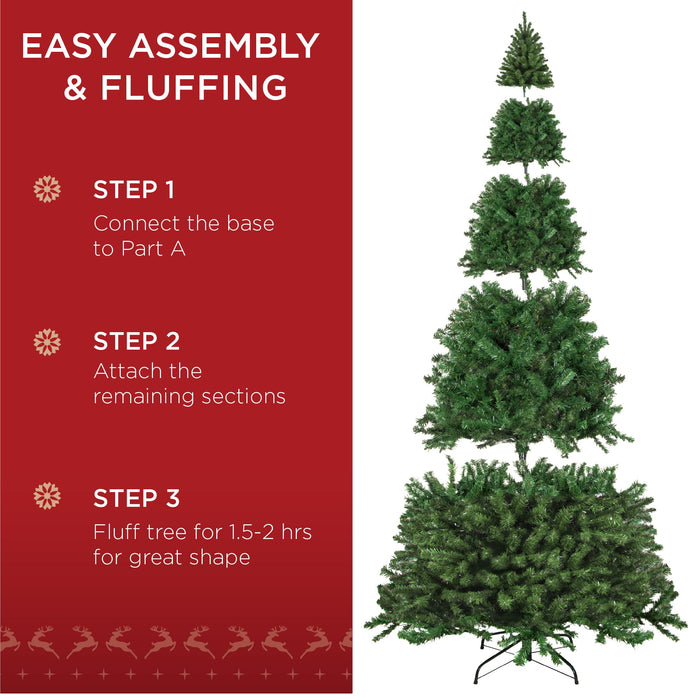 Premium Artificial Spruce Christmas Tree w/ Foldable Metal Base