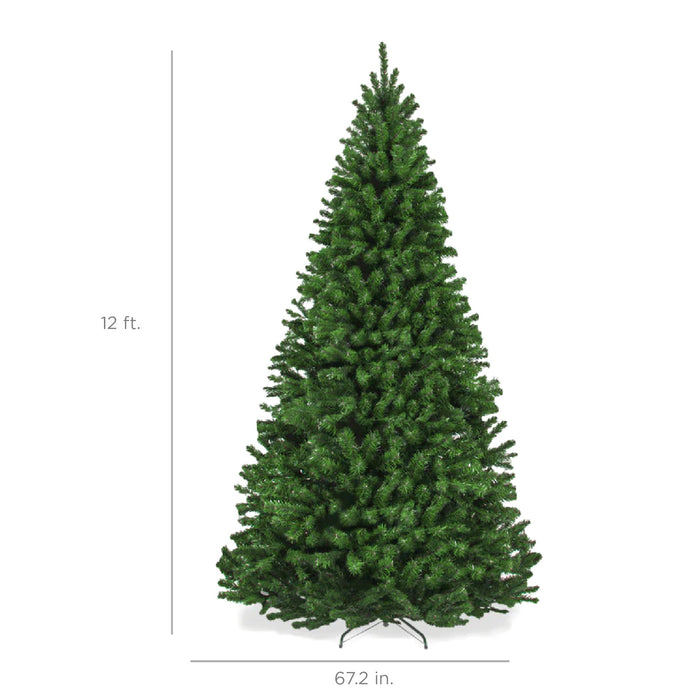 Premium Artificial Spruce Christmas Tree w/ Foldable Metal Base