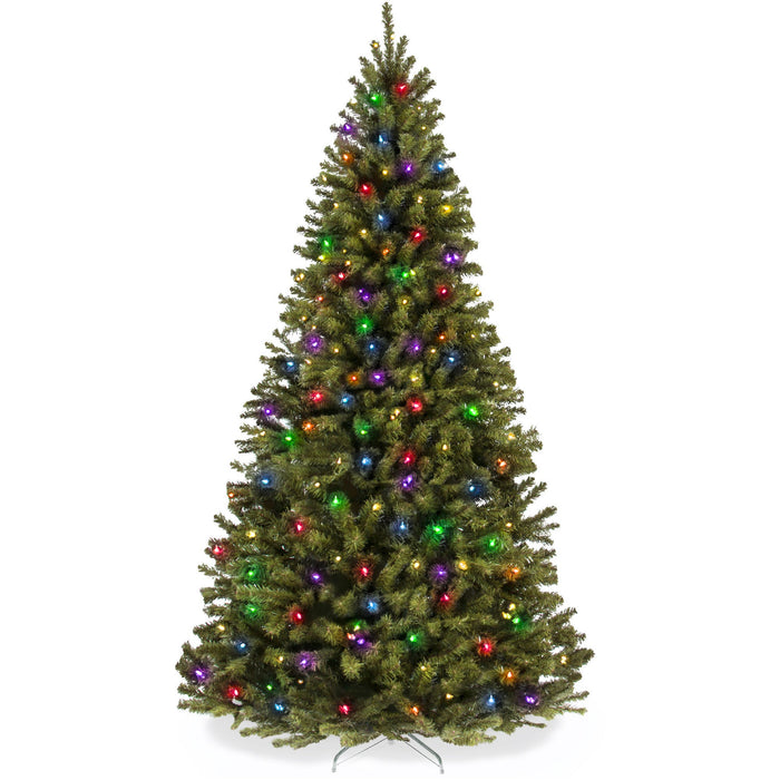 Pre-Lit Artificial Spruce Christmas Tree w/ Multicolored LED Lights