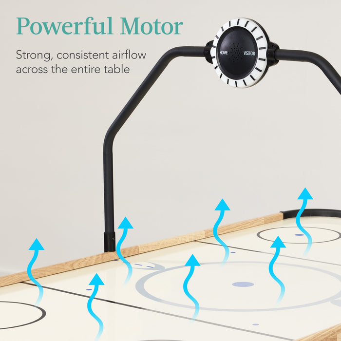 Table de jeu de hockey sur air avec lumières LED, tableau de bord, moteur puissant - 54 po