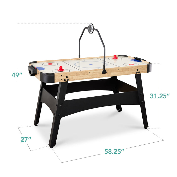 Table de jeu de hockey sur air avec lumières LED, tableau de bord, moteur puissant - 54 po