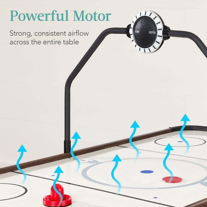 Table de jeu de hockey sur air avec lumières LED, tableau de bord, moteur puissant - 54 po