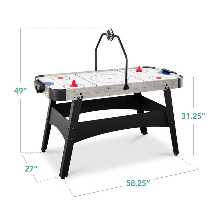 Table de jeu de hockey sur air avec lumières LED, tableau de bord, moteur puissant - 54 po