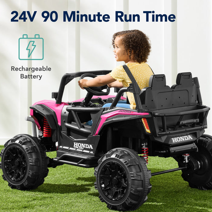 Véhicule tout-terrain pour enfants 24 V sous licence officielle Honda Talon avec télécommande et lumières LED