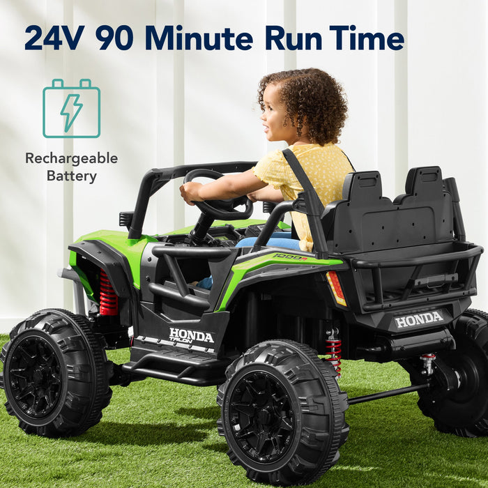 Véhicule tout-terrain pour enfants 24 V sous licence officielle Honda Talon avec télécommande et lumières LED