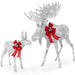 2-Piece Moose Family Lighted Outdoor Christmas Decoration Set w/ LED Lights