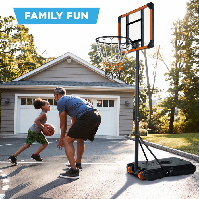 Panier de basket-ball réglable en hauteur pour enfants, panneau carré avec 2 roues