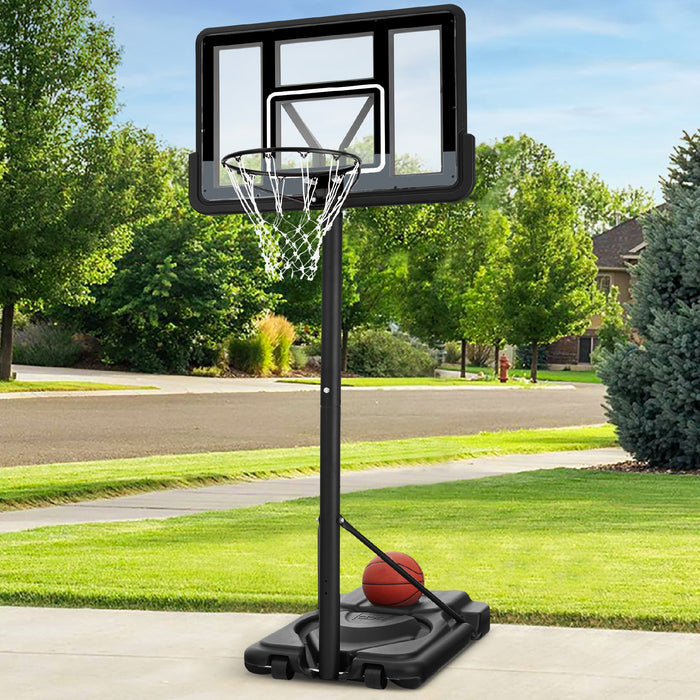 Adjustable Regulation-Size Basketball Hoop w/ Fillable Base, 2 Wheels