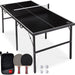 Portable Ping Pong Table Tennis Game Set w/ Paddles, Balls - 6x3ft