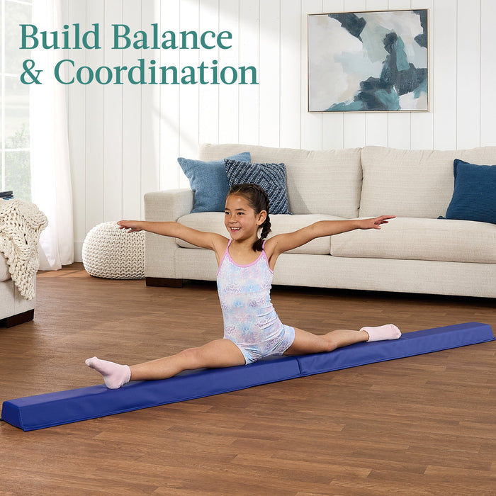 Folding Exercise Fitness Floor Mat w/ Handles & Balance Beam