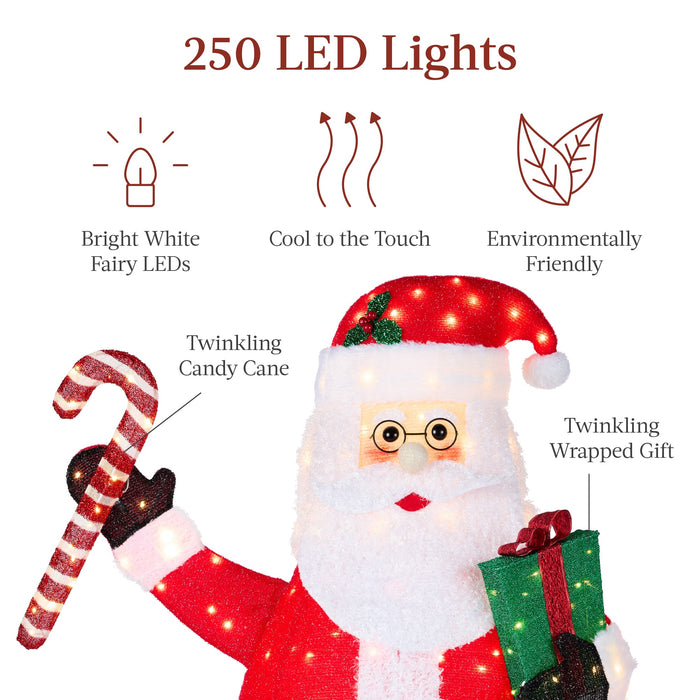 Lighted Pop-Up Santa Claus Outdoor Christmas Decoration w/ LED Lights