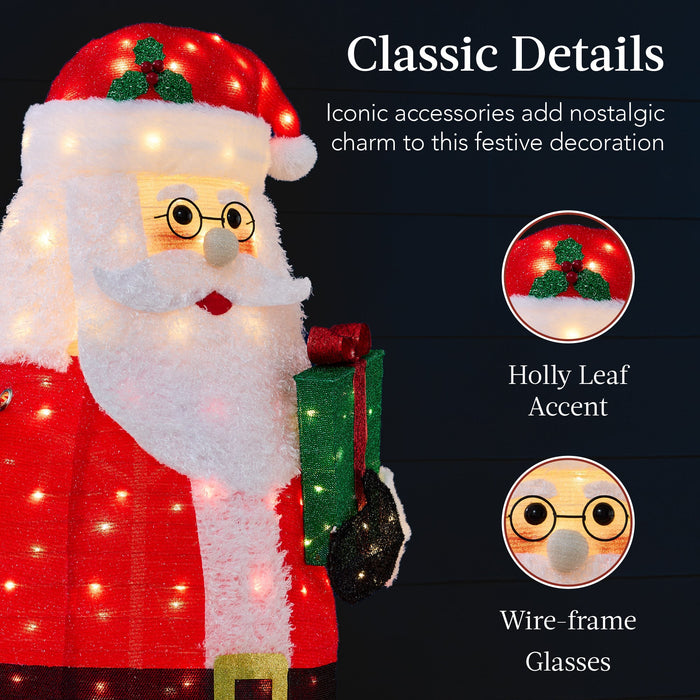 Lighted Pop-Up Santa Claus Outdoor Christmas Decoration w/ LED Lights