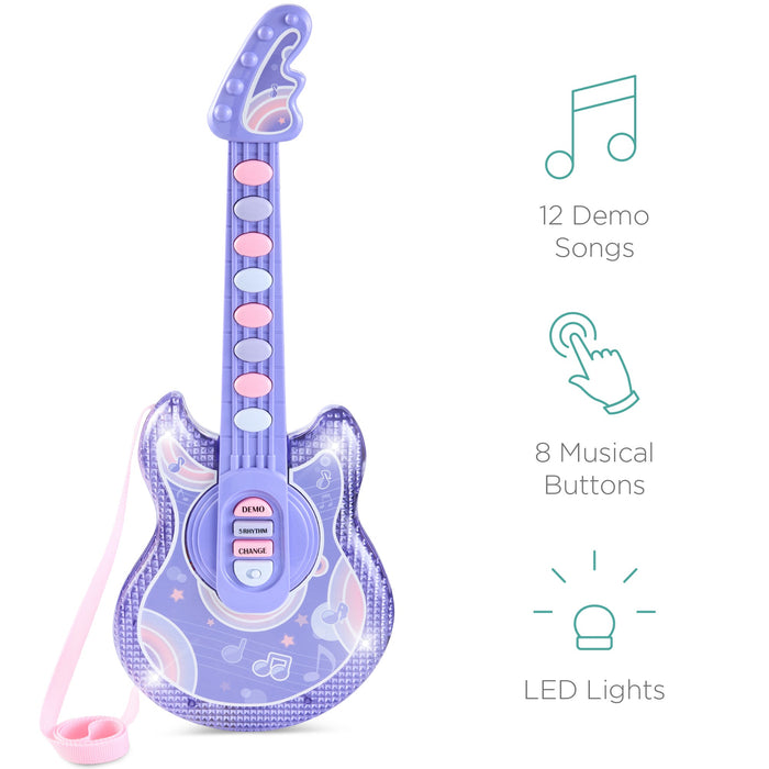 Jouet de guitare pour enfants avec microphone et support - 19 pouces