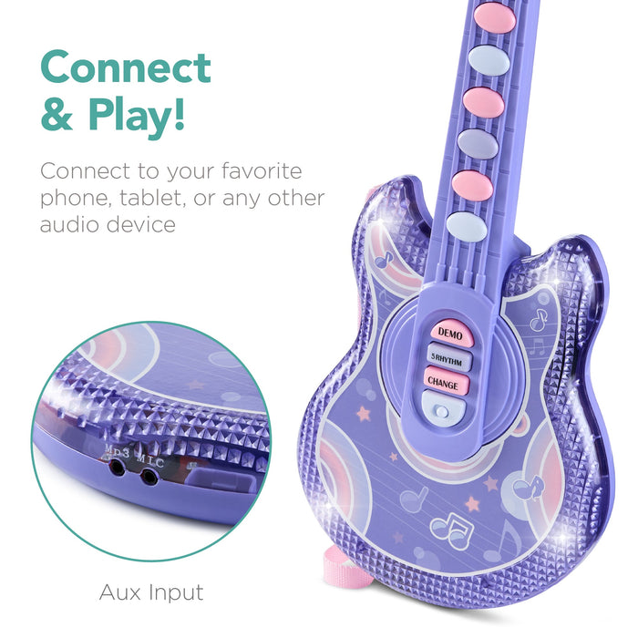 Jouet de guitare pour enfants avec microphone et support - 19 pouces