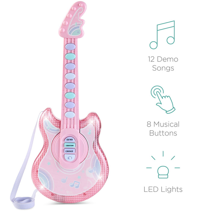 Jouet de guitare pour enfants avec microphone et support - 19 pouces